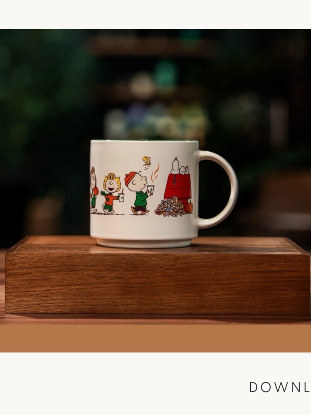 Starbucks White Ceramic Peanuts Snoopy & Friends Mug with Red Detail